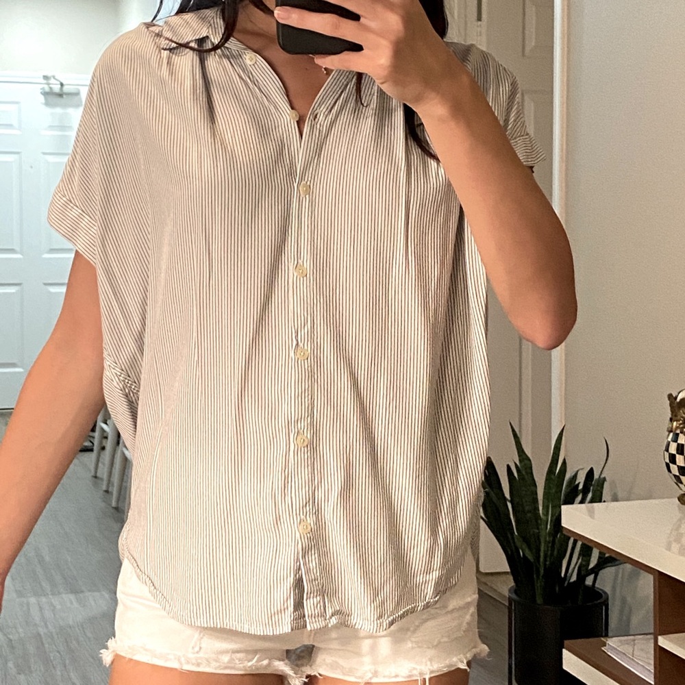 Madewell white pinstripe button down